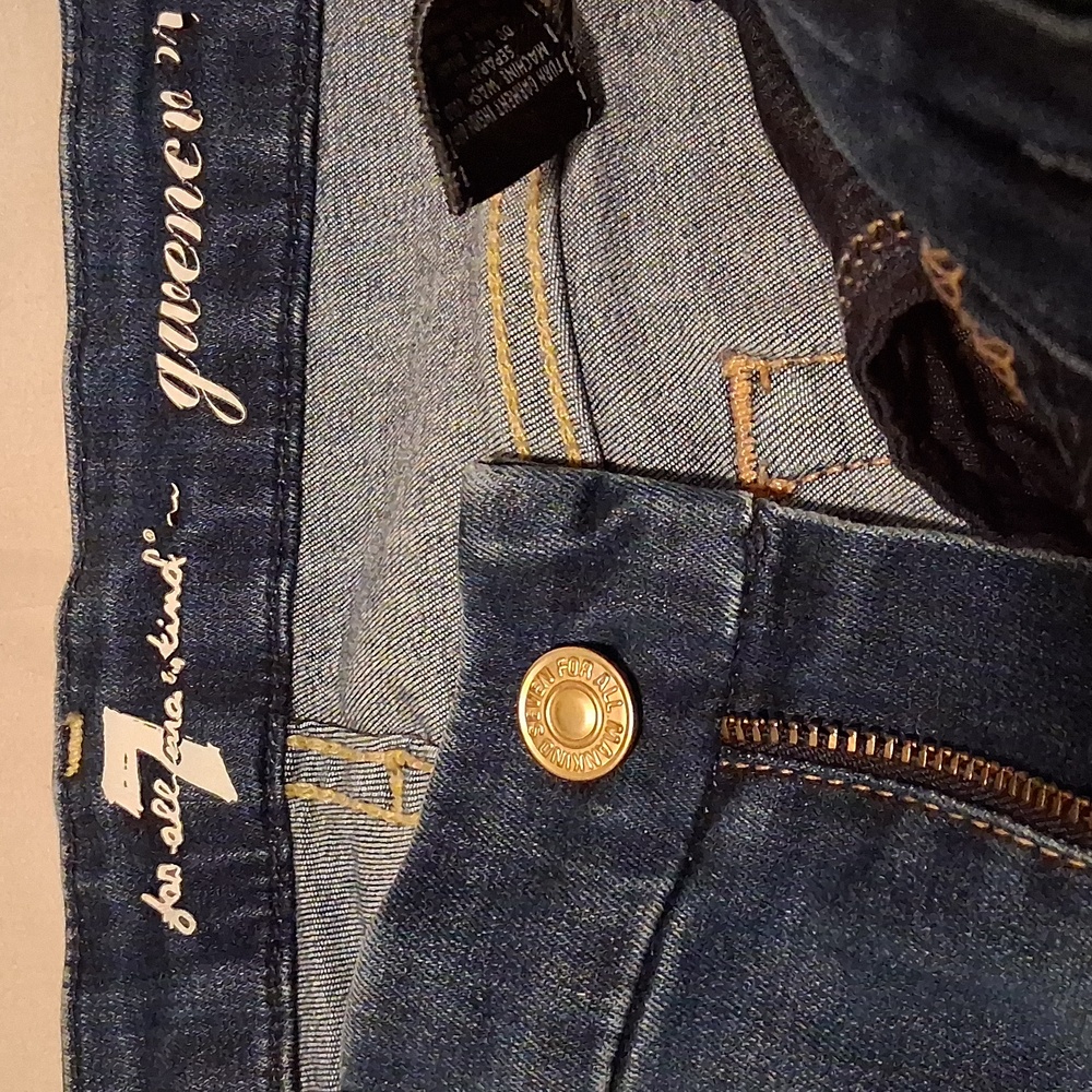 7 For All Mankind Dark Blue Skinny Jeans, Size 28